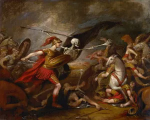 Joshua at the Battle of Ai - Attended by Death by John Trumbull Oil Painting