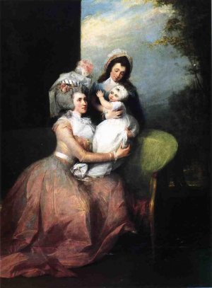 Mrs. John Barker Church Angelica Schuyler; Son Philip and Servant