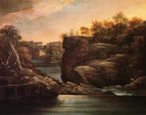 Norwich Falls also known as The Falls of the Yantic at Norwich Oil painting by John Trumbull