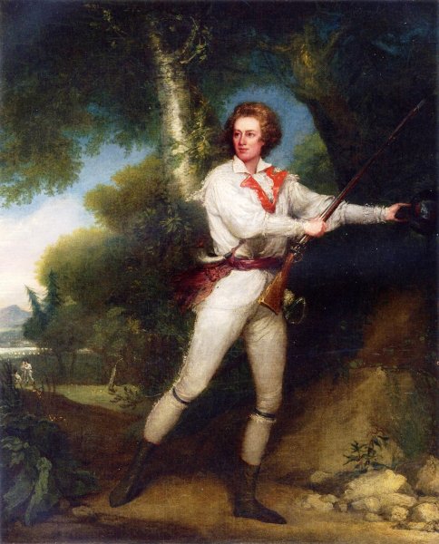 Portrait of Captain Samuel Blodget in Rifle Dress by John Trumbull - Hand-Painted Oil Painting Reproduction