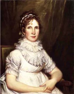 Portrait of Mrs. Isaac Bronson nee Anna Olcott by John Trumbull - Oil Painting Reproduction