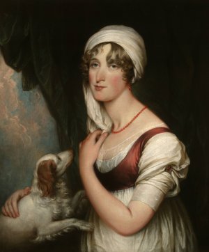 Sarah Trumbull with a Spaniel by John Trumbull Oil Painting
