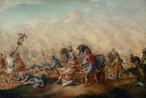 The Death of Paulus Aemilius at the Battle of Cannae Oil painting by John Trumbull