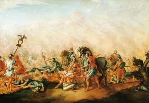 The Death of Paulus Aemilius at the Battle of Cannae by John Trumbull - Oil Painting Reproduction