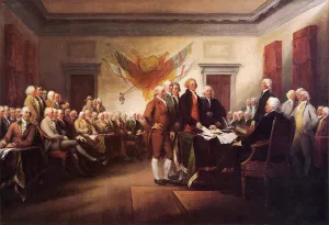 The Declaration of Independence, July 4, 1776 painting by John Trumbull