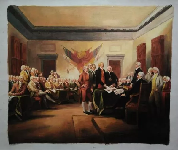 The Declaration of Independence, July 4, 1776 painting by John Trumbull