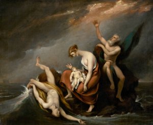 The Last Family Who Perished in the Deluge by John Trumbull Oil Painting