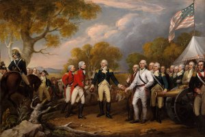 The Surrender of General Burgoyne at Saratoga, October 16 by John Trumbull Oil Painting