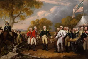The Surrender of General Burgoyne at Saratoga, October 16 by John Trumbull Oil Painting