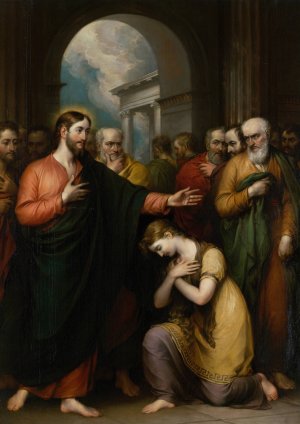 The Woman Taken in Adultery by John Trumbull Oil Painting
