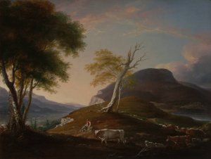 View on the West Mountain near Hartford Oil painting by John Trumbull