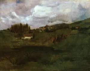 Tuscan Landscape by John Twachtman - Oil Painting Reproduction
