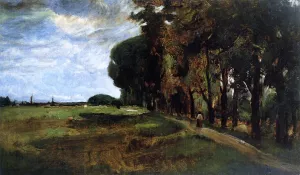 View Near Polling by John Twachtman Oil Painting