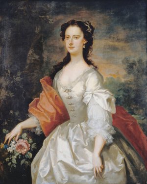 Portrait of a Woman in White by John Vanderbank Oil Painting