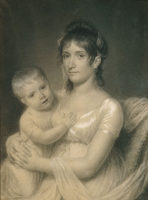 Main Product Photo of Mrs. Daniel Strobel, Jr. Anna Church Strobel and Her Son George Painting by John Vanderlyn