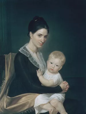 Mrs. Marinus Willett and Her Son Marinus, Jr. by John Vanderlyn Oil Painting