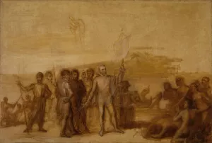 The Landing Of Columbus by John Vanderlyn Oil Painting