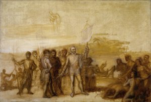 The Landing of Columbus by John Vanderlyn Oil Painting