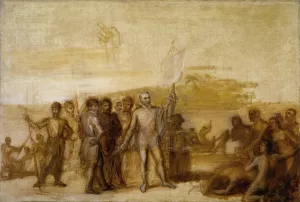 The Landing of Columbus by John Vanderlyn Oil Painting