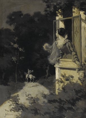 Woman In Window by John Vanderpoel Oil Painting