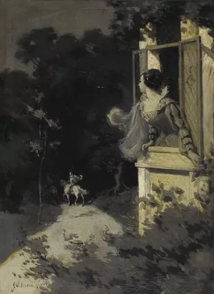 Woman In Window by John Vanderpoel Oil Painting