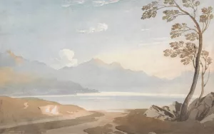 A Welsh Landscape a Lay-in' by John Varley Oil Painting