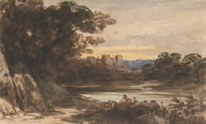 Barnard Castle, County Durham by John Varley Oil Painting