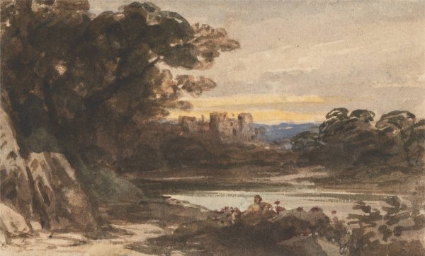 Barnard Castle, County Durham by John Varley - Hand-Painted Oil Painting Reproduction