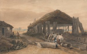 Boat Building by John Varley Oil Painting