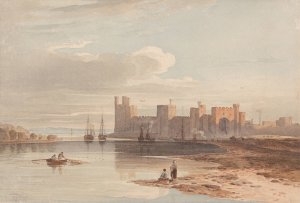 Carnarvon Castle by John Varley Oil Painting