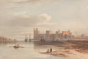 Carnarvon Castle by John Varley Oil Painting