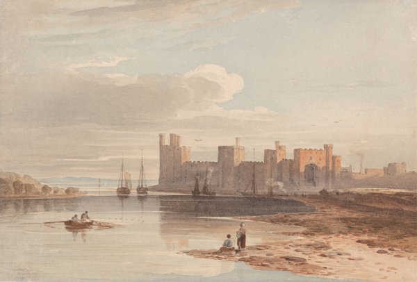 Carnarvon Castle by John Varley - Hand-Painted Oil Painting Reproduction