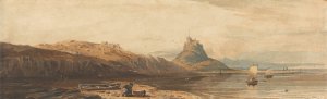 Castle on Holy Island by John Varley Oil Painting