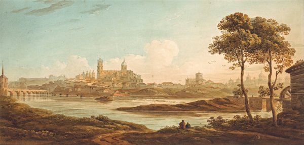 City on a River  by John Varley - Hand-Painted Oil Painting Reproduction