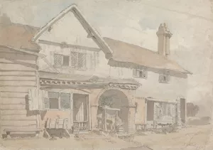 Farm House with a Well by John Varley Oil Painting