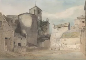 Fortified Entrance to a Welsh Town by John Varley Oil Painting