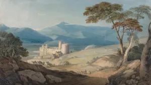 Harlech Castle and Snowdon by John Varley Oil Painting