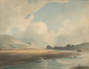 Harlech Castle and Twgwyn Ferry by John Varley Oil Painting