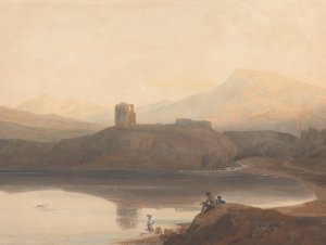Llanberis Lake, with Castle Dolbadern by John Varley Oil Painting
