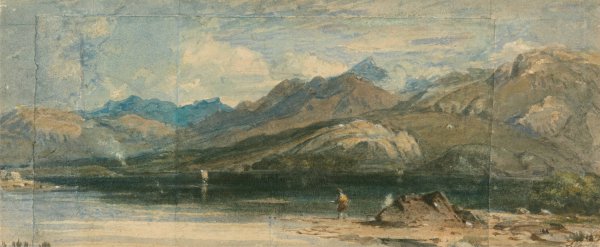 Llyn Dinas, North Wales  by John Varley - Hand-Painted Oil Painting Reproduction