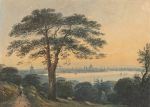 London from the Thames by John Varley Oil Painting