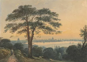London from the Thames by John Varley Oil Painting