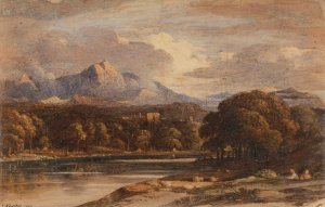 Mountainous Landscape with Lake by John Varley Oil Painting
