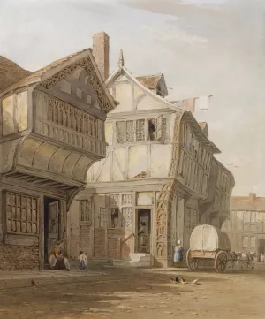 Old Houses, Coventry by John Varley Oil Painting