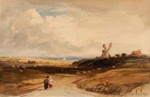 Small Landscape by John Varley Oil Painting