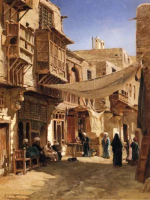 Street in Boulaq Near Cairo by John Varley Oil Painting