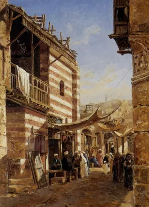 The School near the Babies Sharouri Cairo by John Varley - Oil Painting Reproduction