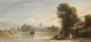 The Thames At Chiswick by John Varley Oil Painting