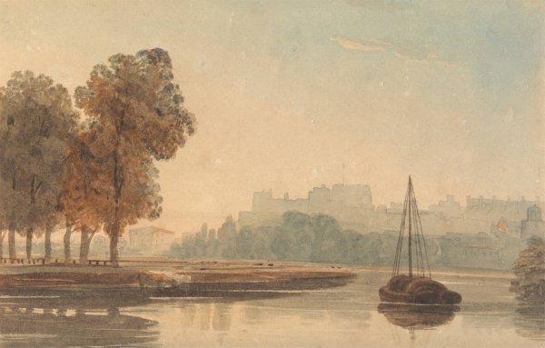 The Thames at Windsor  by John Varley - Hand-Painted Oil Painting Reproduction