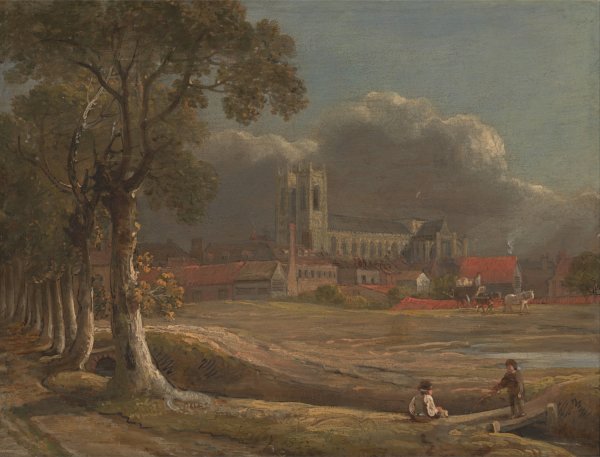 Westminster Abbey from Tothill Fields by John Varley - Hand-Painted Oil Painting Reproduction